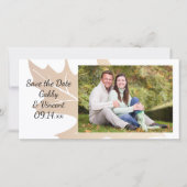Herbsteiche Leaf Hochzeit speichern das Datum Save The Date (Vorderseite)