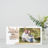 Herbsteiche Leaf Hochzeit speichern das Datum Save The Date (Stehend Vorderseite)