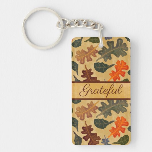 Herbsteiche Tree Blätter dankbar Schlüsselanhänger (Vorderseite)