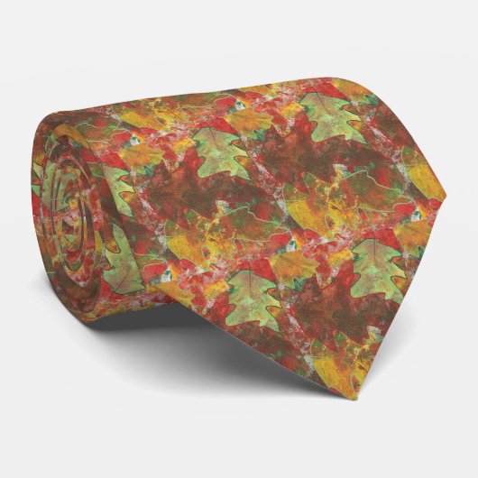 Herbsteiche verlasse Abstrakte Krawatte (Gerollt)