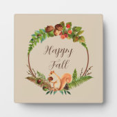 Herbsteichhörnchen und Natur mit anpassbarem Text Fotoplatte (Vorderseite)