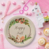 Herbsteichhörnchen und Natur mit anpassbarem Text Pappteller (Party)