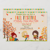 Herbsteinladung Herbstfestival Party lädt Mädchen Einladung (Vorne/Hinten)