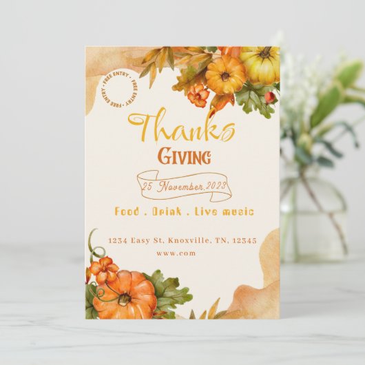 Herbsteinladung im Erntedank Einladung (Stehend Vorderseite)