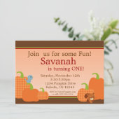 Herbsteinladung - Niedlicher Pumpkin Einladung (Stehend Vorderseite)