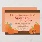 Herbsteinladung - Niedlicher Pumpkin Einladung (Vorne/Hinten)