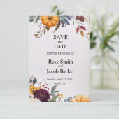 Herbstelegance Hochzeit Speichern Sie das Datum de Einladung (Stehend Vorderseite)