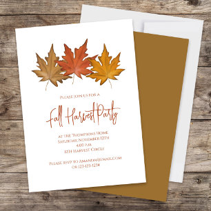 Herbstelegante Foliage-Herbstlaub Minimalistisch Einladung