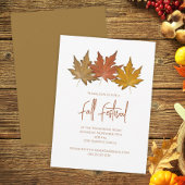 Herbstelegante Foliage-Herbstlaub Minimalistisch Einladung