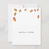 Herbstelegante Hochzeit Save the Date Ankündigung (Rückseite)