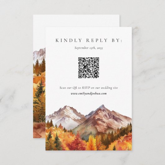 Herbstelegante Hochzeitsfeier UAWG RSVP Karte (Vorne/Hinten)