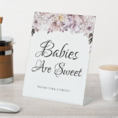 Herbstelegante violette Blumen Foliage Babydusche Sockelschild (In SItu)