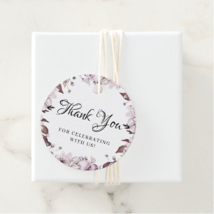 Herbstelegante violette Blumenblätter Geschenkanhänger