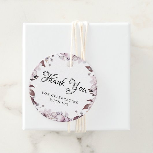 Herbstelegante violette Blumenblätter Geschenkanhänger (Beispiel)