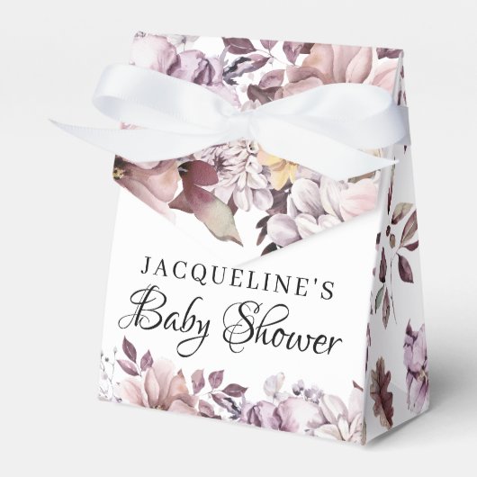 Herbstelegante violette Blumenblätter Geschenkschachtel (Vorderseite)