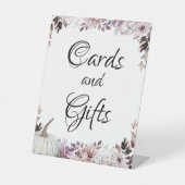 Herbstelegante violette Blumenblätter Sockelschild (Vorderseite)