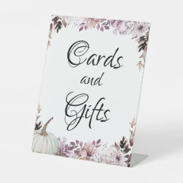 Herbstelegante violette Blumenblätter Sockelschild