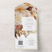 Herbsteleganz, Hochzeit im Herbst einladen mit QR- All In One Einladung (Innen Boden)