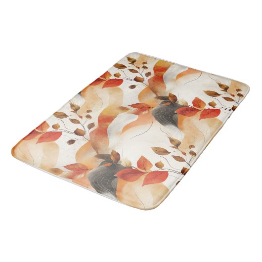 Herbsteleganz Nahtloses Muster Badematte (Schrägansicht)