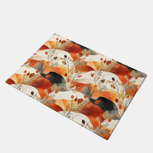 Herbsteleganz Nahtloses Muster Fußmatte (Schrägansicht)