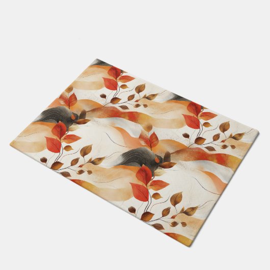 Herbsteleganz Nahtloses Muster Fußmatte (Schrägansicht)