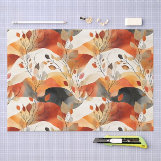 Herbsteleganz Nahtloses Muster Seidenpapier (Handwerk)