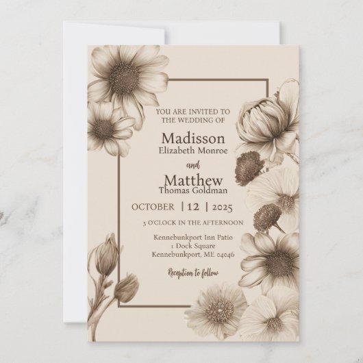 Herbstelegung Hochzeit Einladung (Vorderseite)