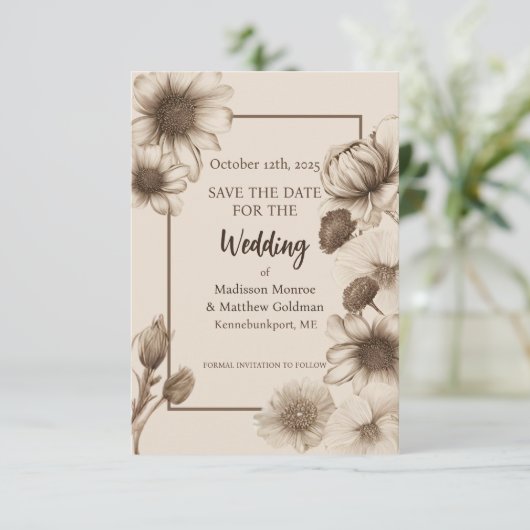 Herbstelegung Hochzeit Save The Date (Stehend Vorderseite)