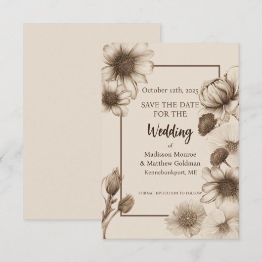 Herbstelegung Hochzeit Save The Date (Vorne/Hinten)