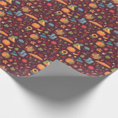 Herbstelemente, dunkler Hintergrund, Vintag Geschenkpapier (Ecke)