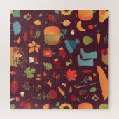 Herbstelemente, dunkler Hintergrund, Vintag Puzzle (Horizontal)