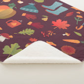 Herbstelemente, dunkler Hintergrund, Vintag Sherpadecke (3/4)