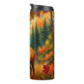 Herbstelk, lebhafte Waldlandschaft Thermosbecher (Nach rechts gedreht)