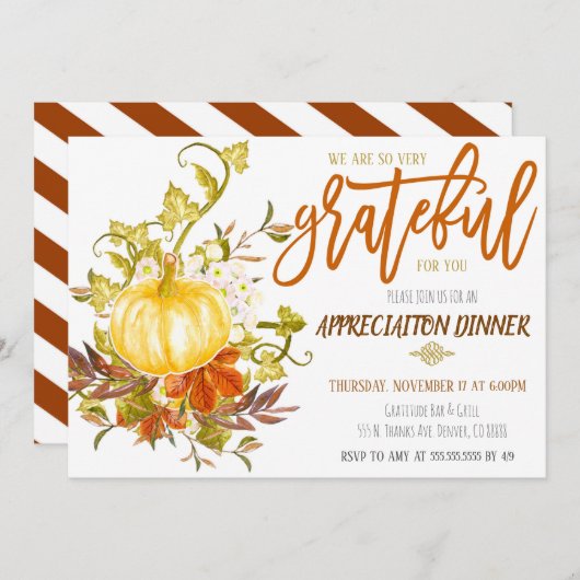 Herbstempfehlung Einladung, danke für Sie Einladung (Vorne/Hinten)