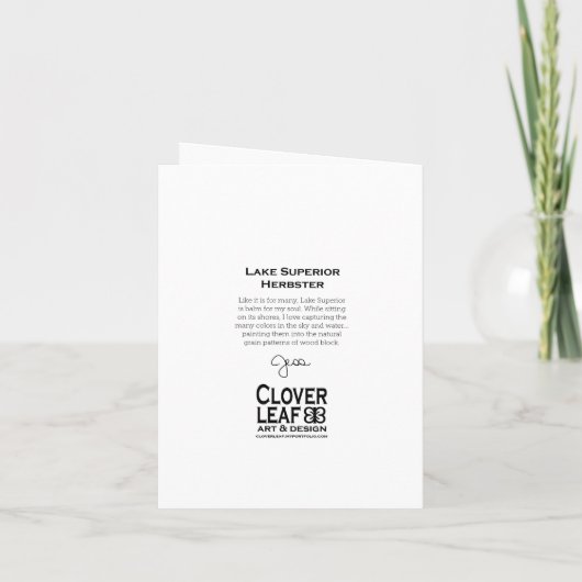 Herbster Lake Superior Card Dankeskarte (Rückseite)