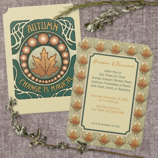Herbsternte, Abendessen Party Einladung