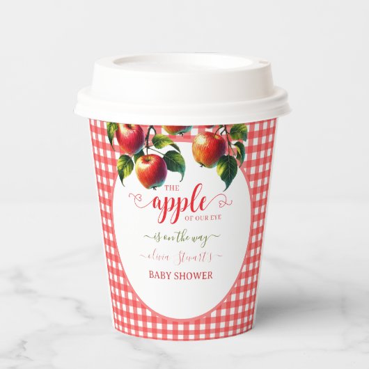 Herbsternte Apfel-Babydusche Pappbecher (Vorderseite)