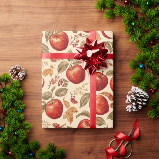 Herbsternte Apfel Geschenkpapier (Feiertagsgeschenk)