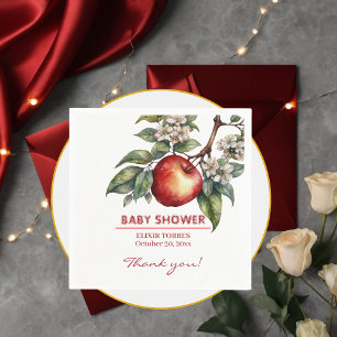 Herbsternte Apfelzweig Floral Baby Shower Serviette