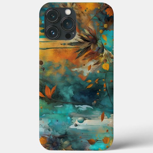 Herbsternte Aquamarine Rostgold Abstrakt Case-Mate iPhone Hülle (Rückseite)