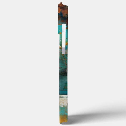 Herbsternte Aquamarine Rostgold Abstrakt Case-Mate iPhone Hülle (Rückseite / Links)