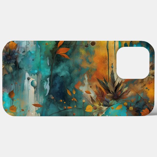 Herbsternte Aquamarine Rostgold Abstrakt Case-Mate iPhone Hülle (Rückseite (Horizontal))