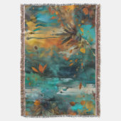 Herbsternte Aquamarine Rostgold Abstrakt Decke (Vorderseite Vertikal)