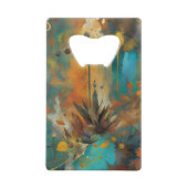 Herbsternte Aquamarine Rostgold Abstrakt Geldbeutel Flaschenöffner (Rückseite)