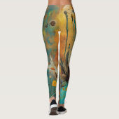Herbsternte Aquamarine Rostgold Abstrakt Leggings (Rückseite)