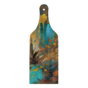 Herbsternte Aquamarine Rostgold Abstrakt Schneidebrett