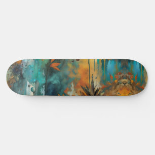 Herbsternte Aquamarine Rostgold Abstrakt Skateboard