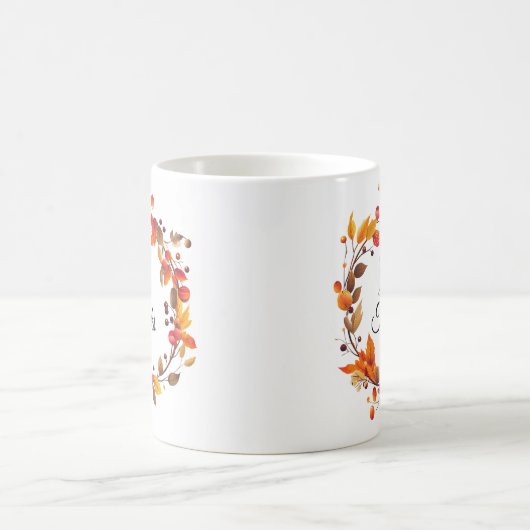 Herbsternte Blätter dank Kaffeezucht Tasse (Mittel)