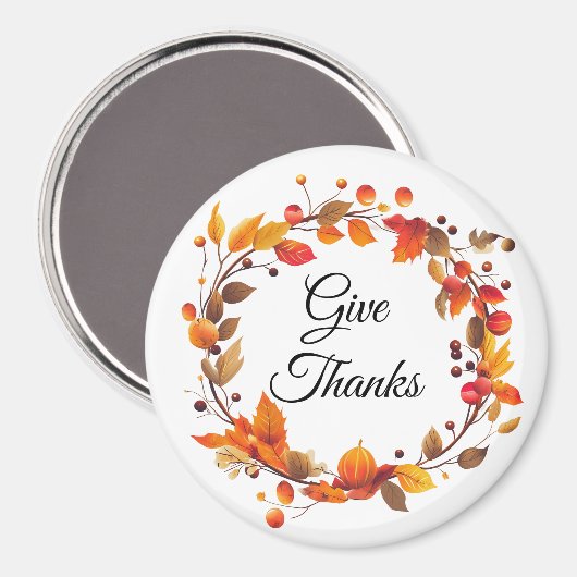 Herbsternte Blätter Danke Magnet (Vorderseite/Rückseite)