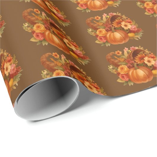 Herbsternte Cornucopia Geschenkpapier (Rolleneckpunkt)